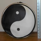 Yin Yang Round Circular Vinyl Case Zipper Backpack Back Pack Black White
