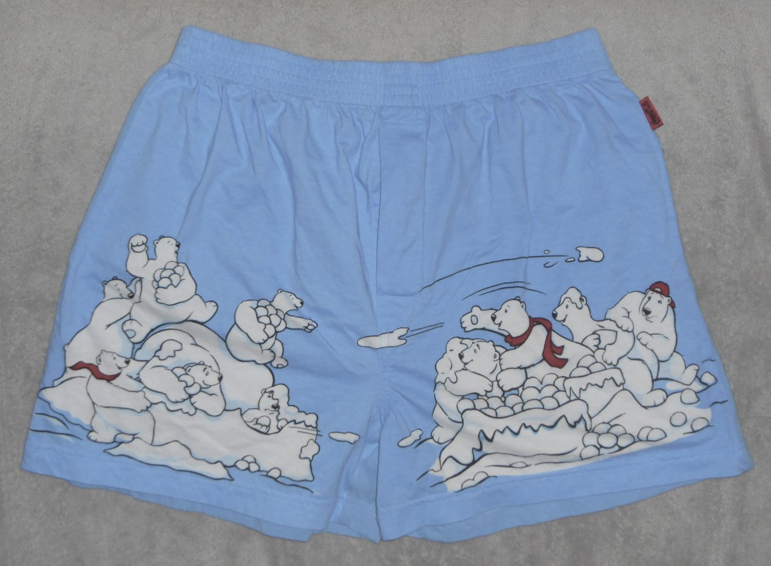 Coca Cola Coke Boxer Shorts Size Medium M Polar Bears Snowball Fight Underwear Never Worn 2001