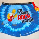 Homer Simpson Live Large Rock Hard Boxer Shorts Size Extra Large XL Blue Guitar Underwear NWT 2004