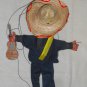 Mexican Paper Mache Marionette Figures Lot of Two Mariachi Guitar Player and Clown