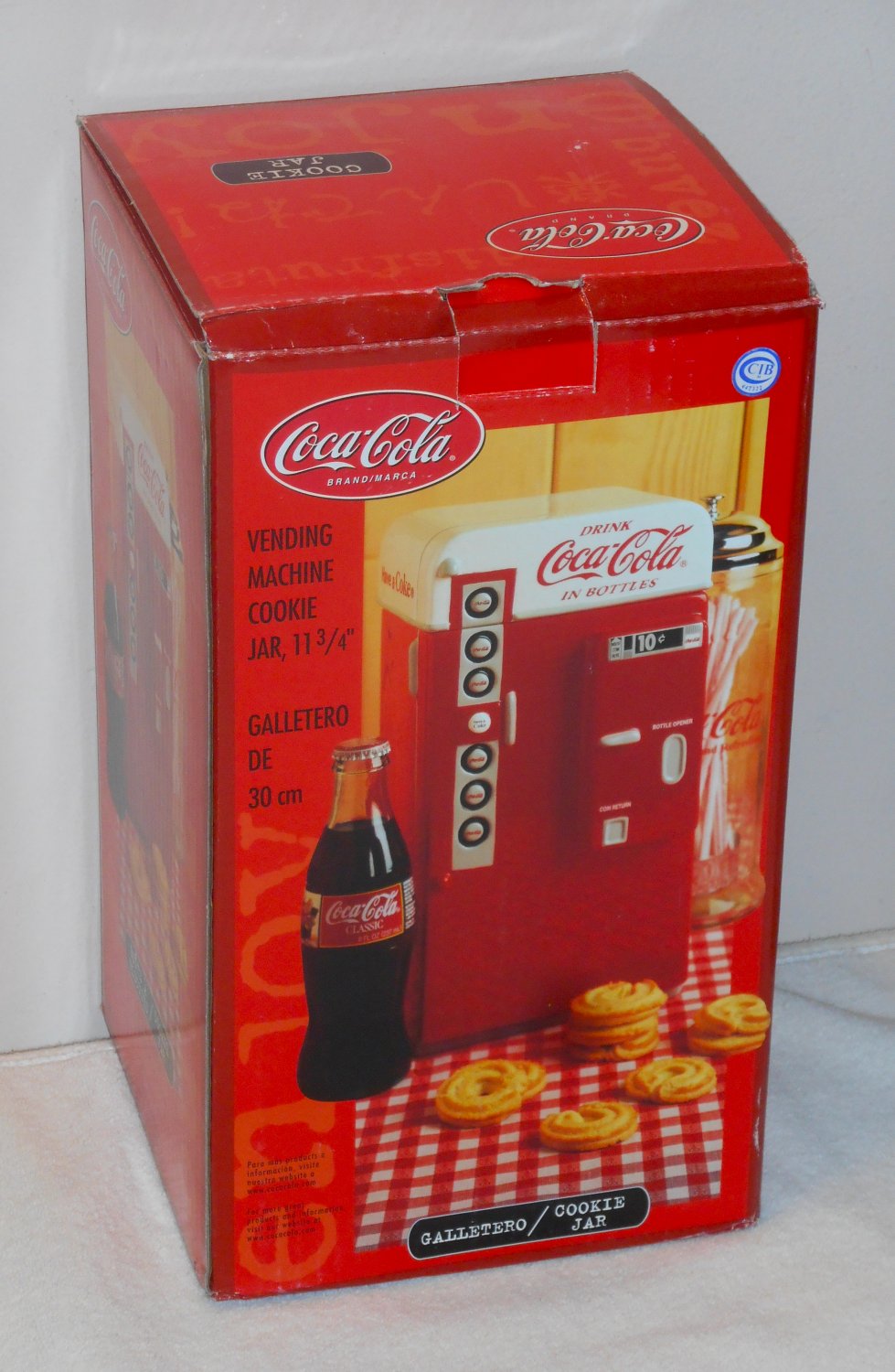 Coca-Cola Vending Machine Ceramic Cookie Jar Coke Gibson 2001