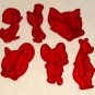 Loew's Cookie Cutters Set Red MGM Cartoons Tom & Jerry Barney Bear Droopy Dog Lucky Ducky Tuffy 1956
