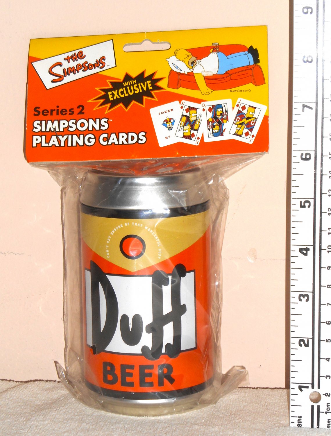 The Simpsons Duff Beer Playing Cards Series 2 Duff Tin Can Container Rix Products 4783 NIP 2002