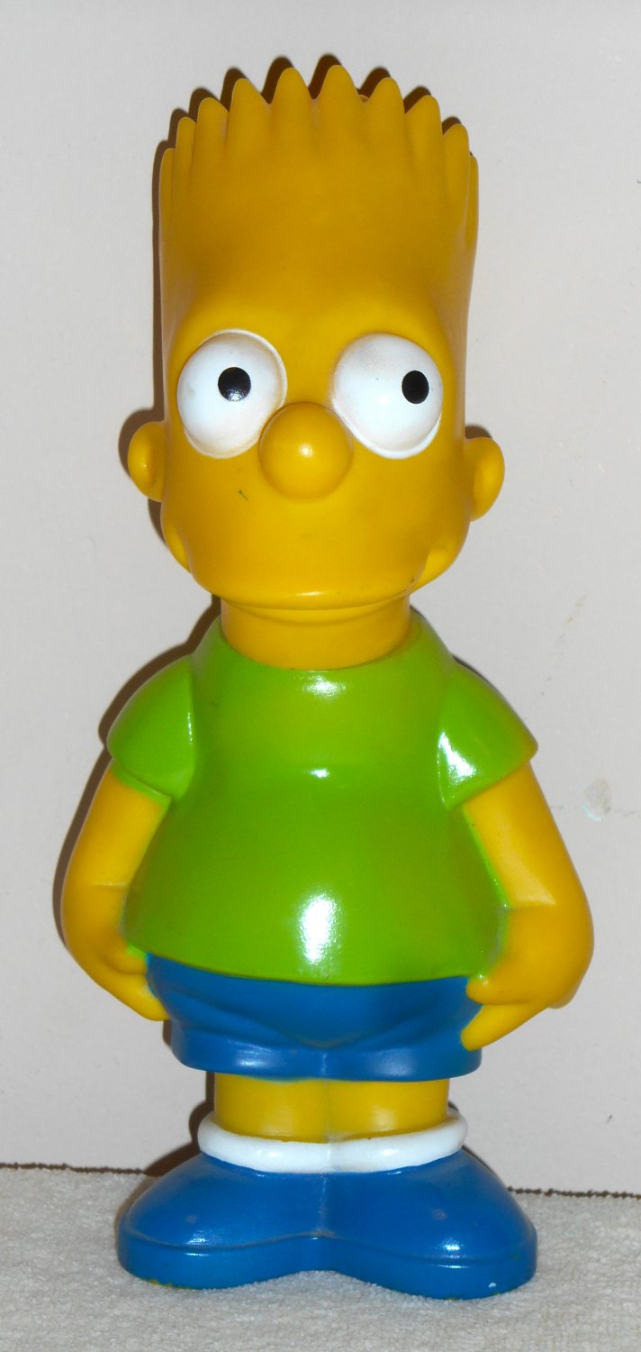 The Simpsons Bart Simpson Plastic Coin Money Bank Green Shirt Street Kids 1990