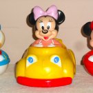 Disney Roly Poly Toy Car Mickey Minnie Mouse Donald Duck Wobbly Figures Arco