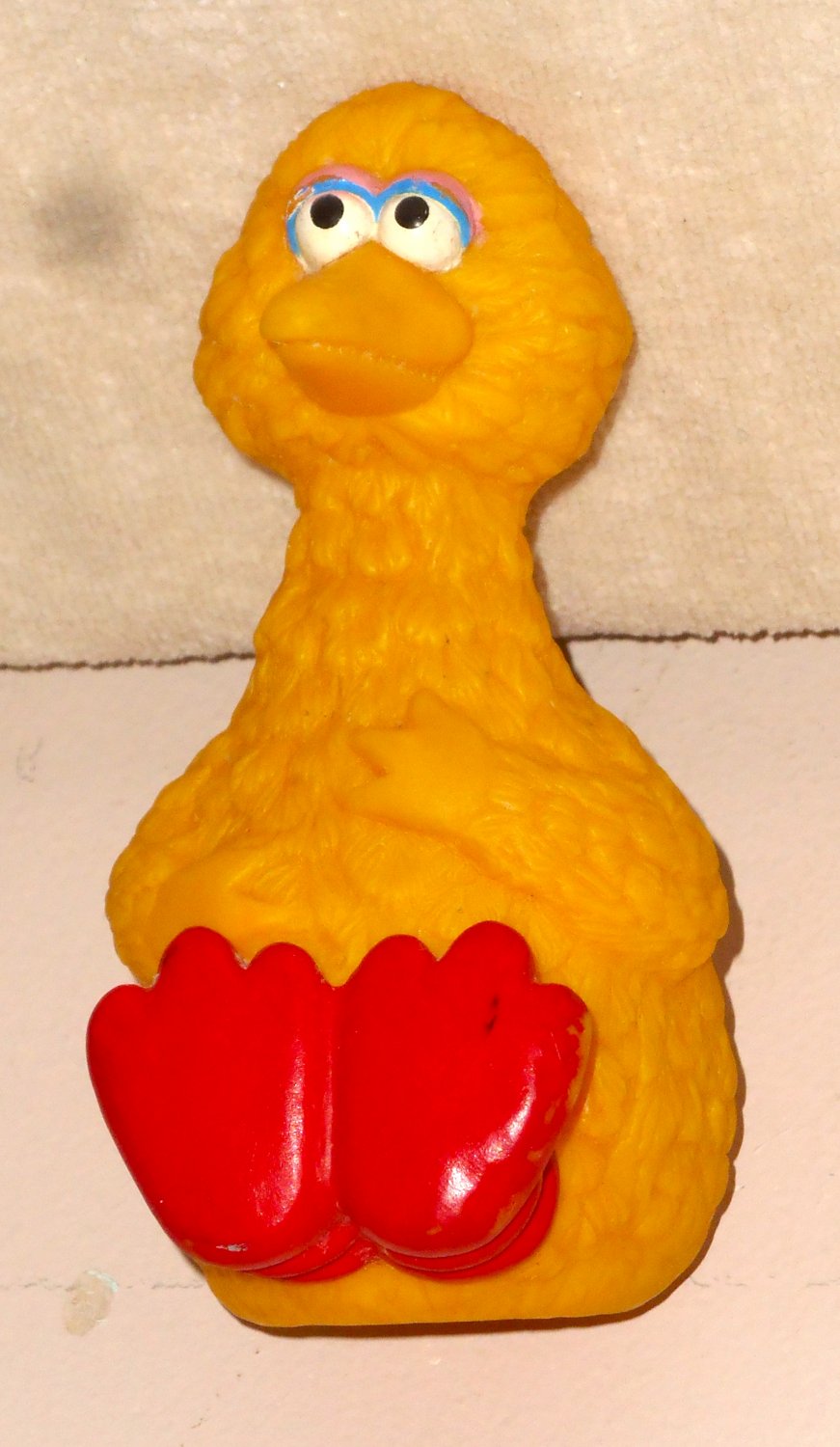 Big Bird 5 Inch Plastic Squeeze Squeak Toy Sesame Street Playskool Muppets 1979