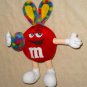 M&M's 11 Inch Red Plain Plush Stuffed Toy Tie Tye Dye Easter Bunny Ears Egg M&M Galerie 2003