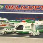 2001 Hess Helicopter With Motorcycle Cruiser Toy Battery Operated Lights Sounds Working Rotors Box