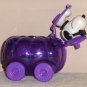 Snoopy 6 Inch Plastic Race Car + Pumpkin Toy Candy Dispensers Purple Green Peanuts Gang UFS