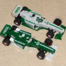 2003 Hess Mini Amerada Indy Race Cars Pull Back Green White Battery Operated Lights