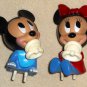 Baby Mickey and Minnie Mouse 4 Inch Plastic Figures Pacifiers Posts