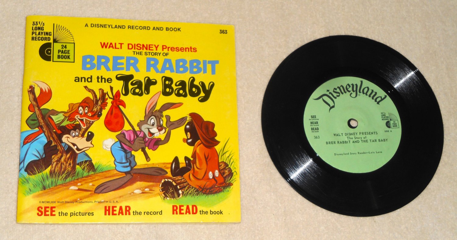 Brer Rabbit and the Tar Baby Disneyland Record & Book 363 See Hear Read 1971
