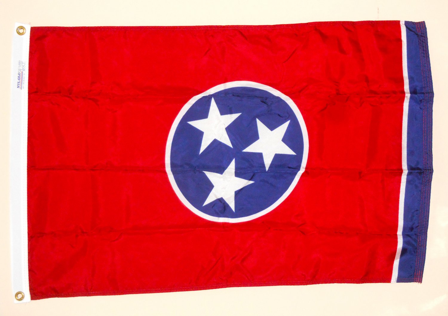 Tennessee State Flag 2' x 3' NYL-GLO Annin 145150 Nylon Bunting Brass Grommets Canvas Header USA