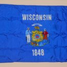 Wisconsin State Flag 2' x 3' NYL-GLO Annin 145950 Nylon Bunting Brass Grommets Canvas Header USA
