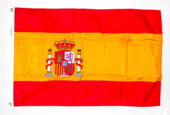 Spanish Government Flag Spain  2' x 3' NYL-GLO Annin 197816 Nylon Bunting Brass Grommets Canvas