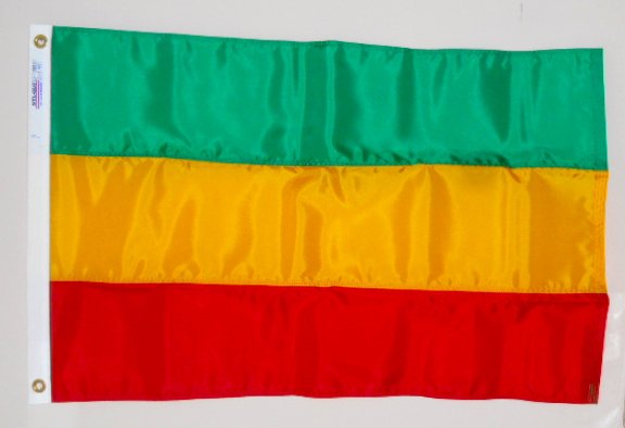 Ethiopian Tricolor Flag Ethiopia 2' x 3' NYL-GLO Annin 192540 Nylon Bunting Brass Grommets Canvas