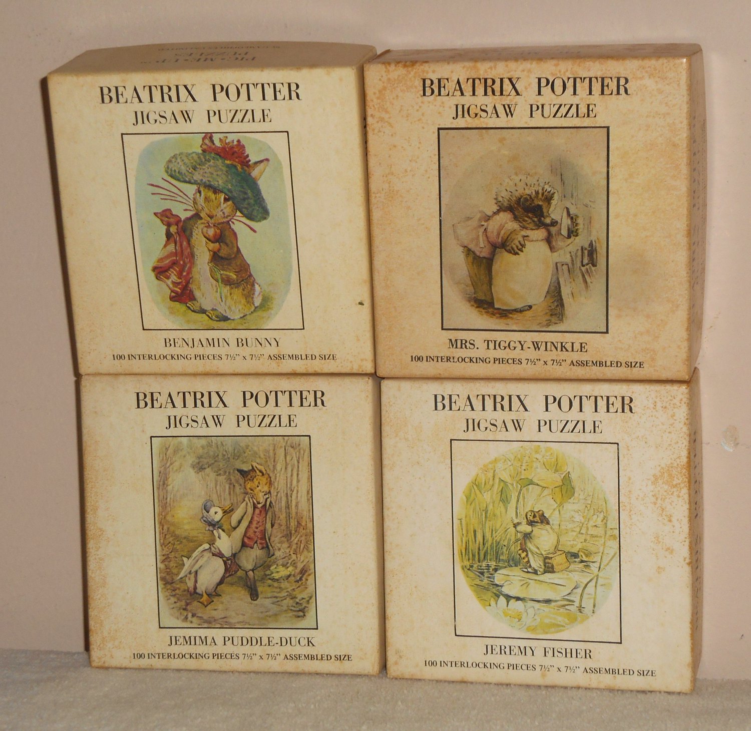 Beatrix Potter 100 Piece Pic Me Up Jigsaw Puzzle Lot Peter Rabbit Gameophiles 1973 1974 COMPLETE