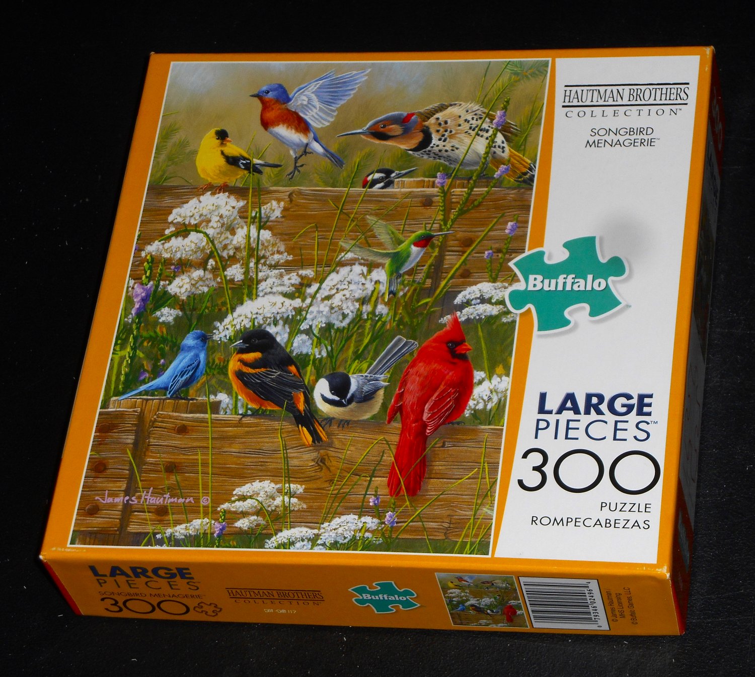 Songbird Menagerie 300 Large Piece Jigsaw Puzzle Birds Buffalo Games Bonus Poster Complete