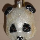 Slavic Treasures Mini Panda Head Blown Glass Ornament Poland Glitter