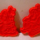 Winnie the Pooh Piglet Cookie Cutters Santa Sled Christmas Tree Red Plastic 2304-3001 Wilton 1996
