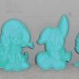 Precious Moments Cookie Cutters Holiday Set of 6 Mint Green Boy Girl Angel Dog Bunny Enesco 1991