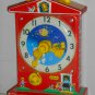 Original Vintage Fisher Price Toys Teaching Clock 998 FP 1968 Wind-Up Music Box Wood Plastic