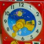 Original Vintage Fisher Price Toys Teaching Clock 998 FP 1968 Wind-Up Music Box Wood Plastic