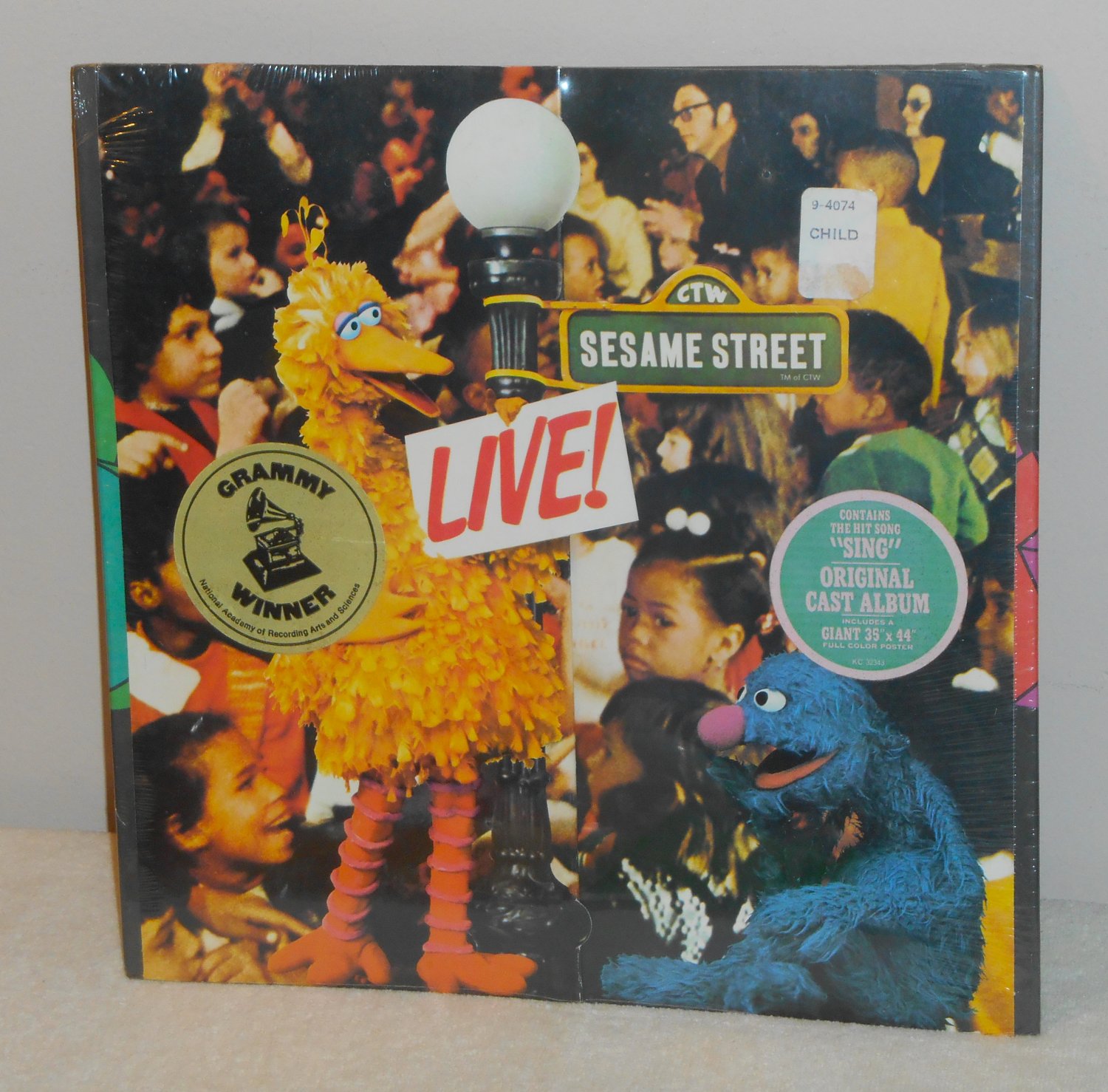 CTW Sesame Street Live LP Record Album Vinyl 33 RPM Giant Poster Factory Sealed Grammy Winner 1973