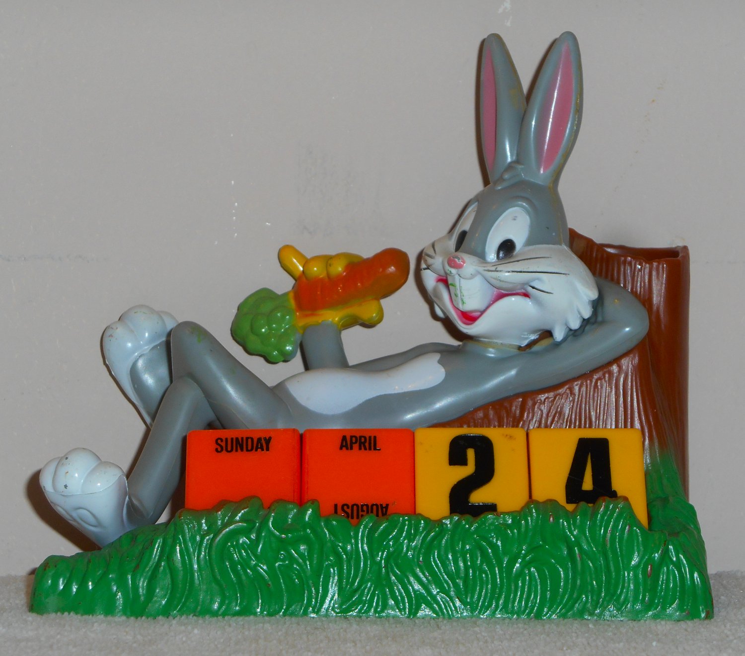 Bugs Bunny Block Calendar Pen Pencil Letter Opener Holder Desk Organizer Janex 1975 Looney Tunes