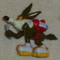 Wile E Coyote 2½ Inch PVC Figure ACME Rocket Roller Skates Looney Tunes Applause 1988 Fork Knife