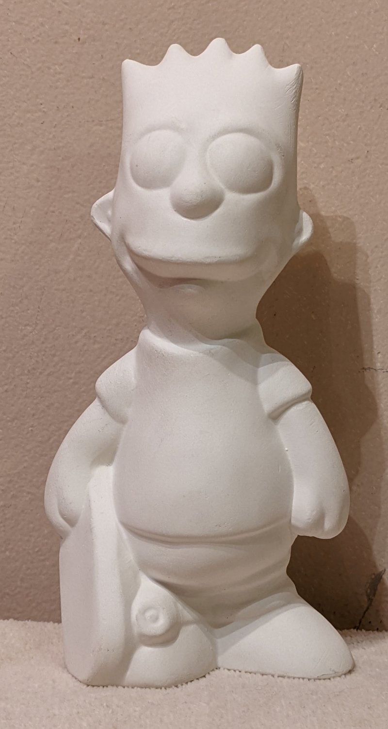 Bart Simpson Unpainted 6Â¾ Inch Plaster of Paris Figure Figurine Bootleg