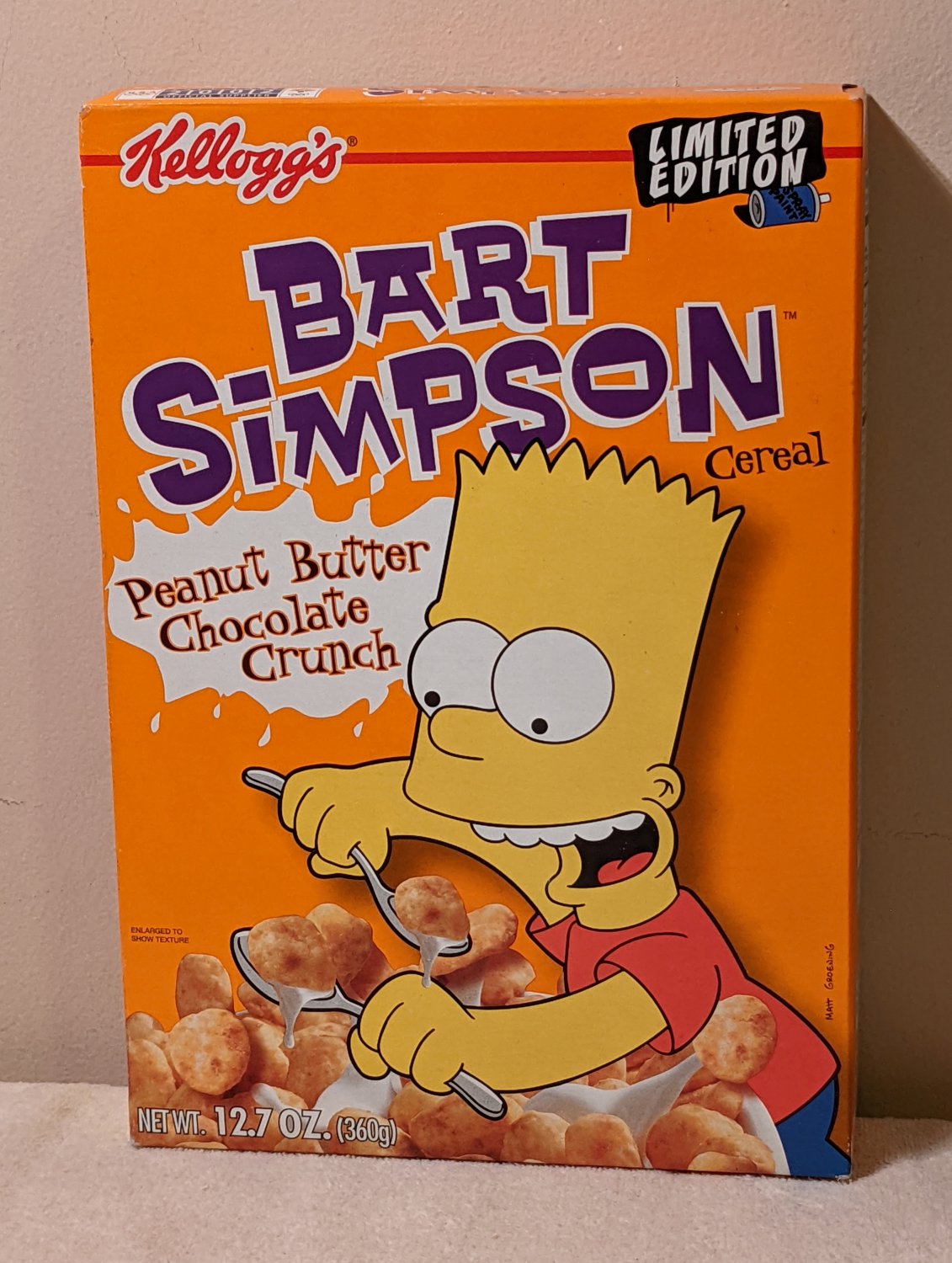 Kellogg's Cereal Bart Simpson Peanut Butter Chocolate Crunch Limited Edition Unopened 2001
