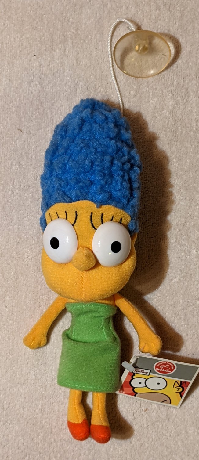 Big Head Marge Simpson 8 Inch Plush Doll Toy With Suction Cup Applause 45773 Hang Tag 2004