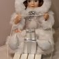 Telco Christmas Silver Sleigh Sled Ride Motion-ettes Animated Display Figure Porcelite Doll 1995