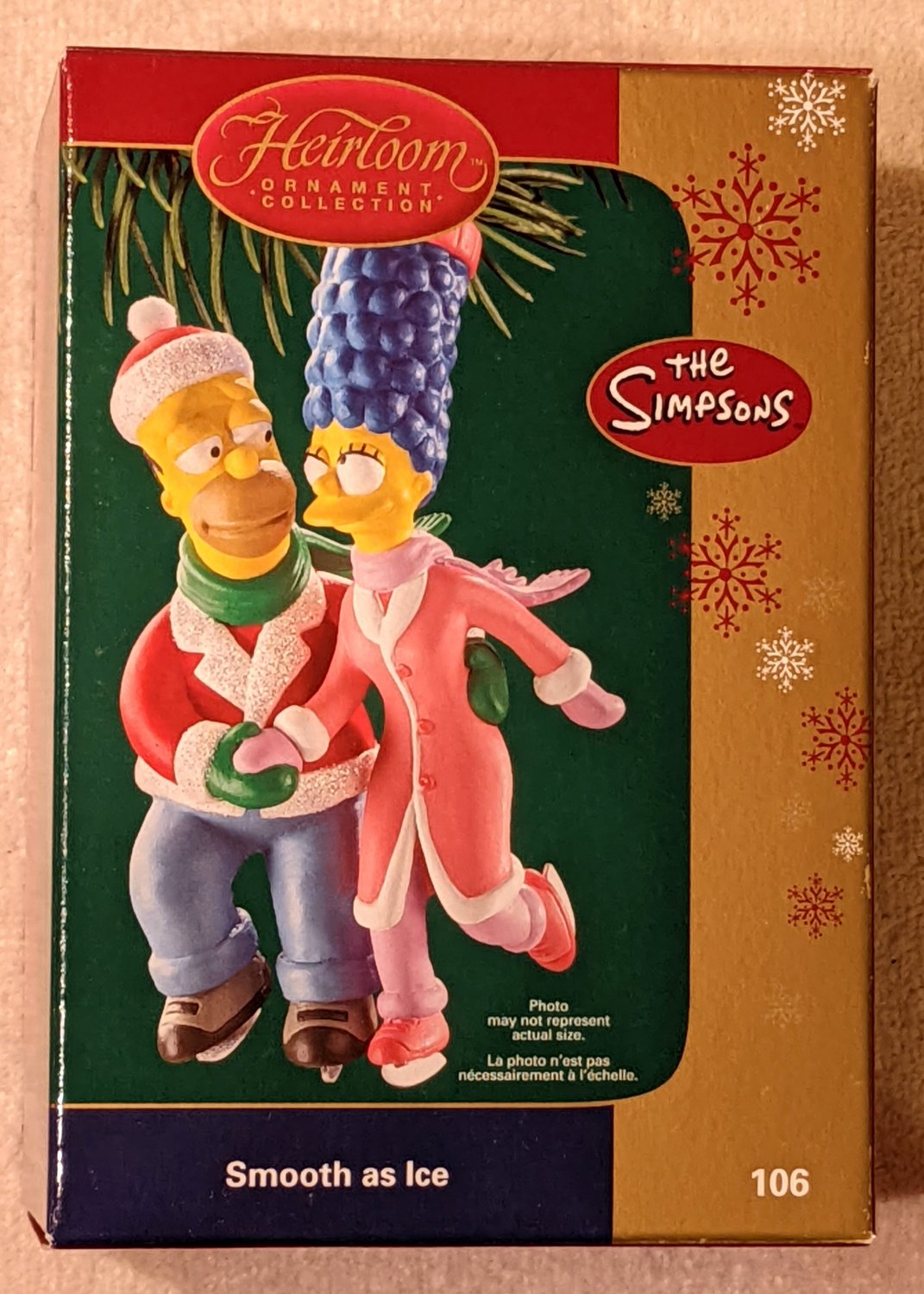The Simpsons Homer Marge Smooth As Ice Carlton Heirloom Collection Christmas Ornament 106 2006 NIB