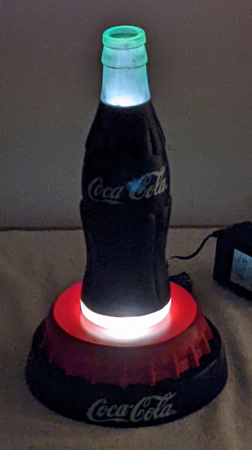 Coca Cola Fiber Optic Lamp Light Table Desk Coke Contour Bottle