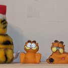 Garfield the Cat Lot Dakin Rubber Figures + Plush Christmas Tree Clip-On Hugger Santa Hat Bell PAWS
