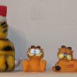 Garfield the Cat Lot Dakin Rubber Figures + Plush Christmas Tree Clip-On Hugger Santa Hat Bell PAWS