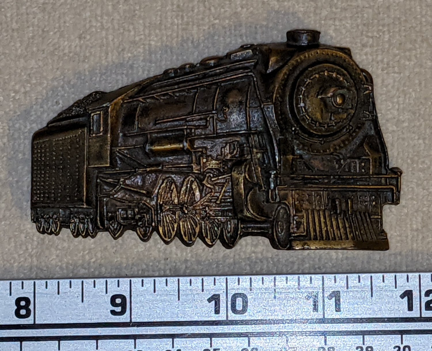 Metal Brass Belt Buckle Locomotive Steam Engine Train Coal Car V93 Indiana Metal Craft 1979