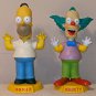 Simpsons Bobblehead Bobble Head Lot Homer & Krusty the Clown 8 Inch Playmates Toys 2002