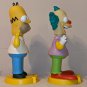 Simpsons Bobblehead Bobble Head Lot Homer & Krusty the Clown 8 Inch Playmates Toys 2002