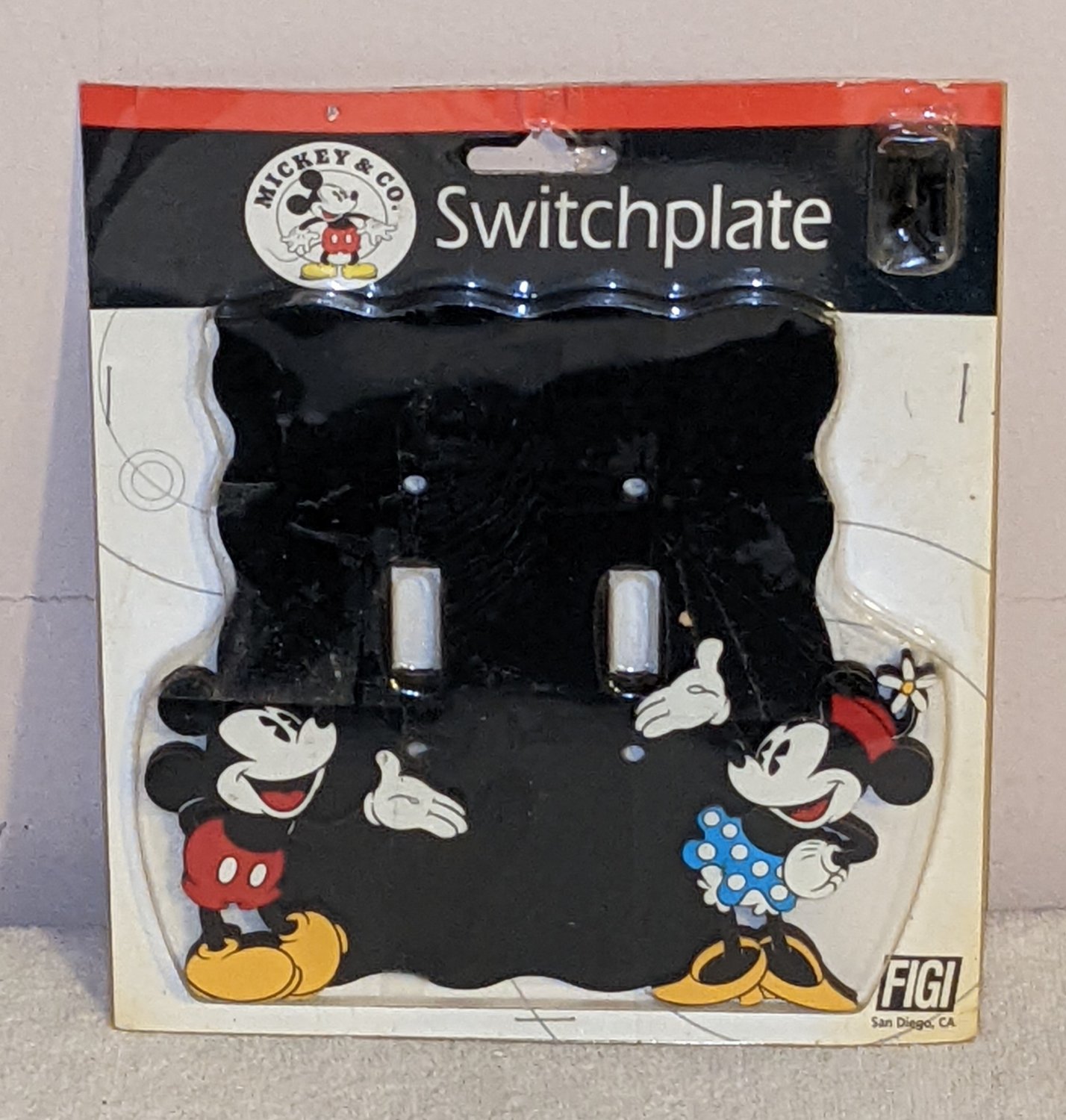 Disney Mickey Minnie Mouse 3D Two Double Switch Plate Switchplate Mickey & Co FIGI New Old Stock