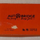 AutoBridge Vintage Auto Bridge Play Yourself Solitaire Game Number PB Deluxe Pocket Model 1959