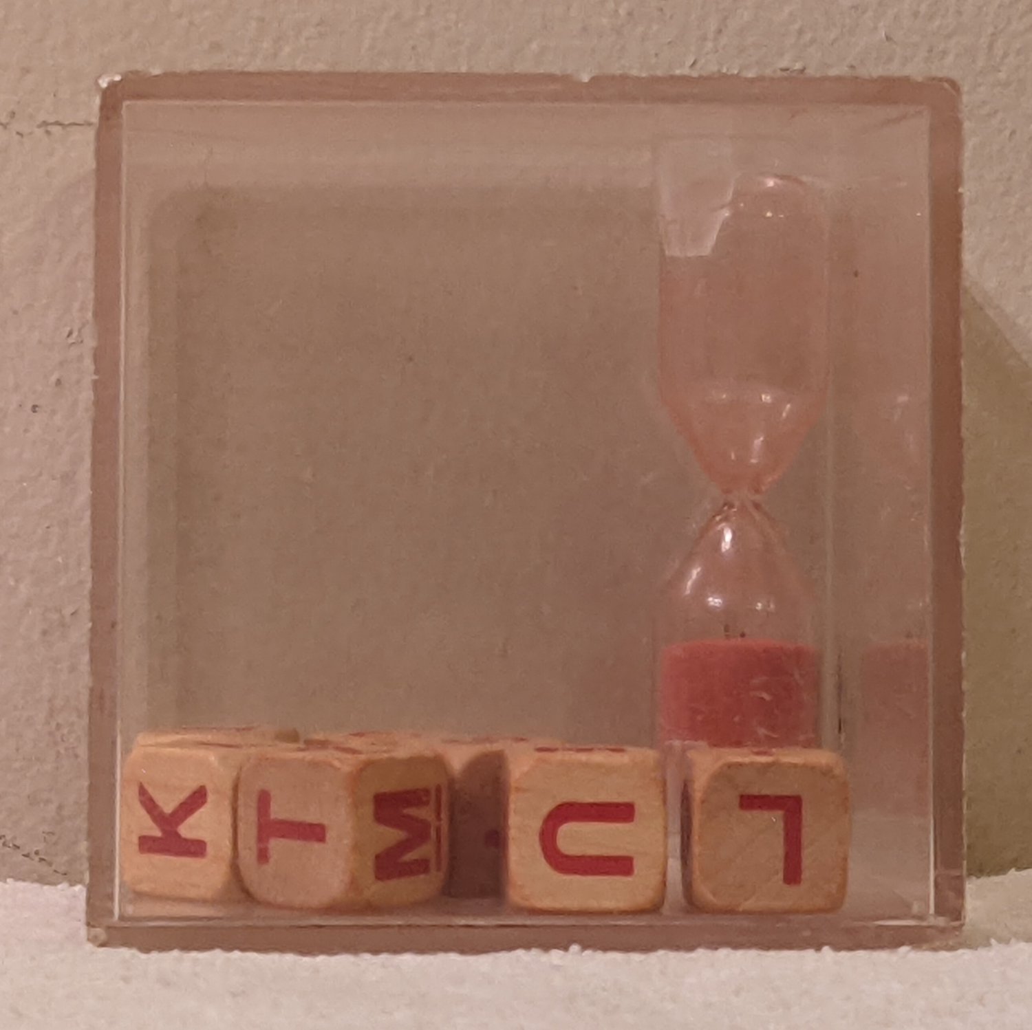 Got A Minute Scrabble Brand Game Cube Selchow & Righter Sand Timer Wooden Letter Dice 1973