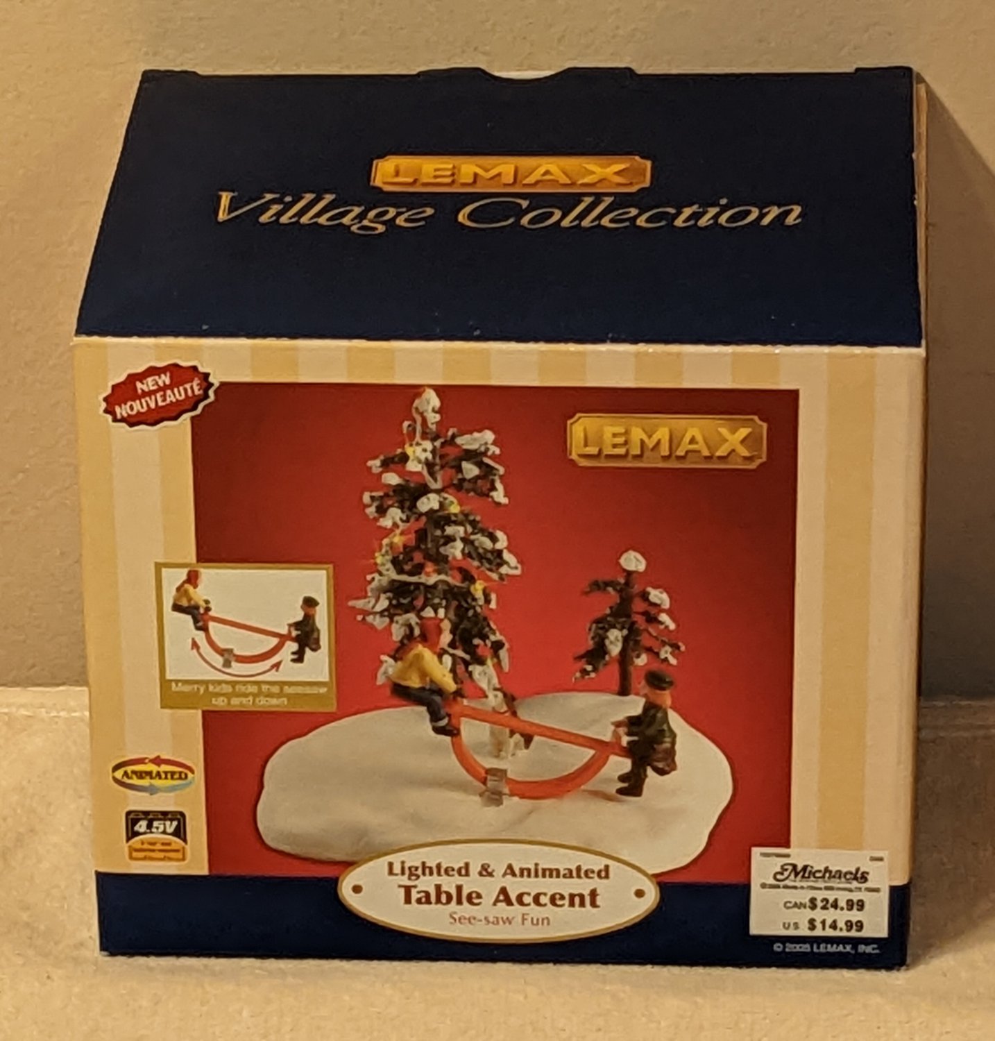 Lemax 54324 See Saw SeeSaw Fun Lighted Table Accent Village Collection Retired Battery Operated 2005