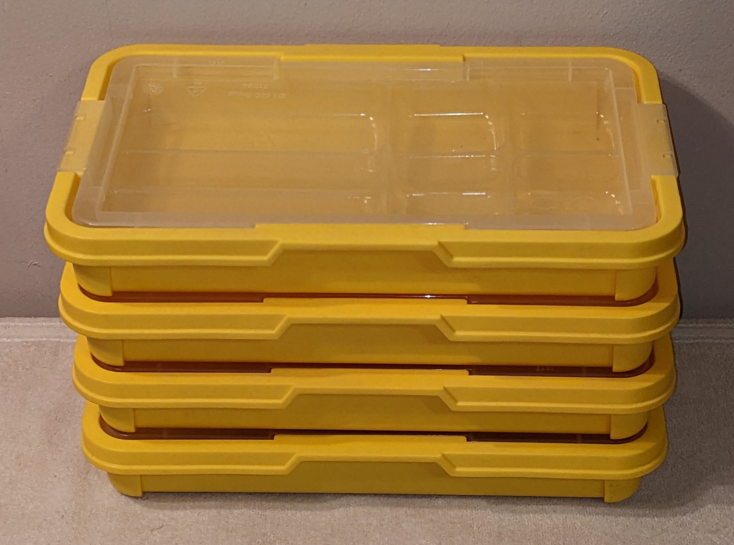 LEGO 71084 Empty Yellow Dacta Storage Case With Plastic Parts Tray Quantity Four