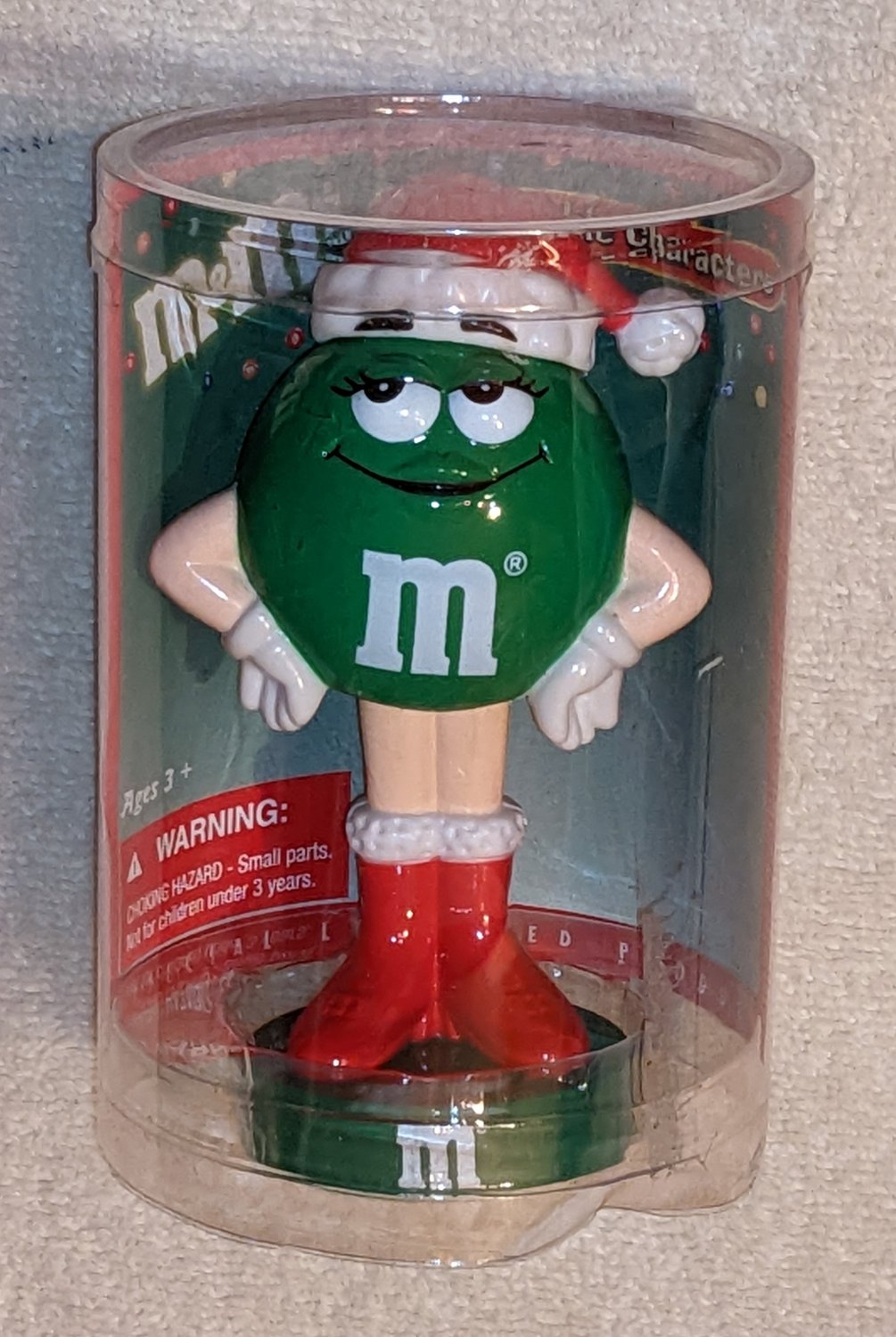 M&M's Candies Green Mini Bobble Character Christmas Holiday 2003 NIP