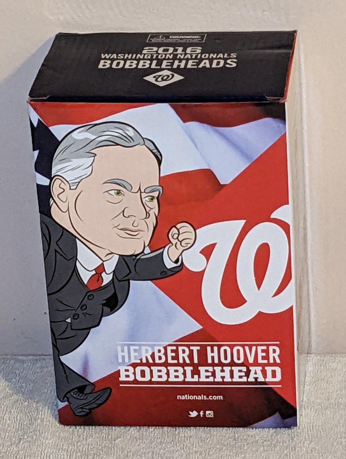 Herbert Hoover Washington Nationals Baseball Racing Presidents Bobble Head Bobblehead Doll 2016 NIB