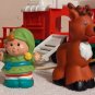 Fisher Price FP Little People Musical Christmas Train + Village Sleigh Santa Mrs Claus Elf Reindeer