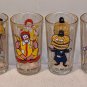 Complete Set of 6 McDonald's Brockway Collector Series Glasses 1975 Ronald Hamburglar Mayor Grimace